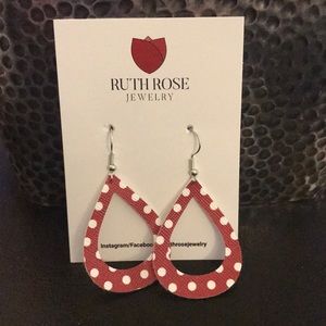 Polka dot tear drop earrings